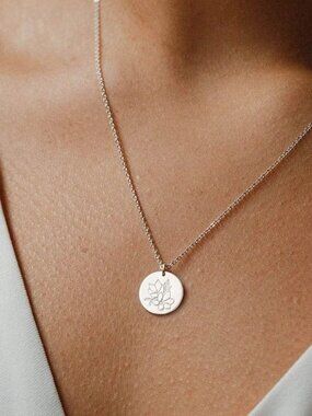 Gardenia Flower Plant Pendant Boho Indie Necklace